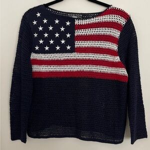 Norton Studio Crocheted American Flag Sweater PXL